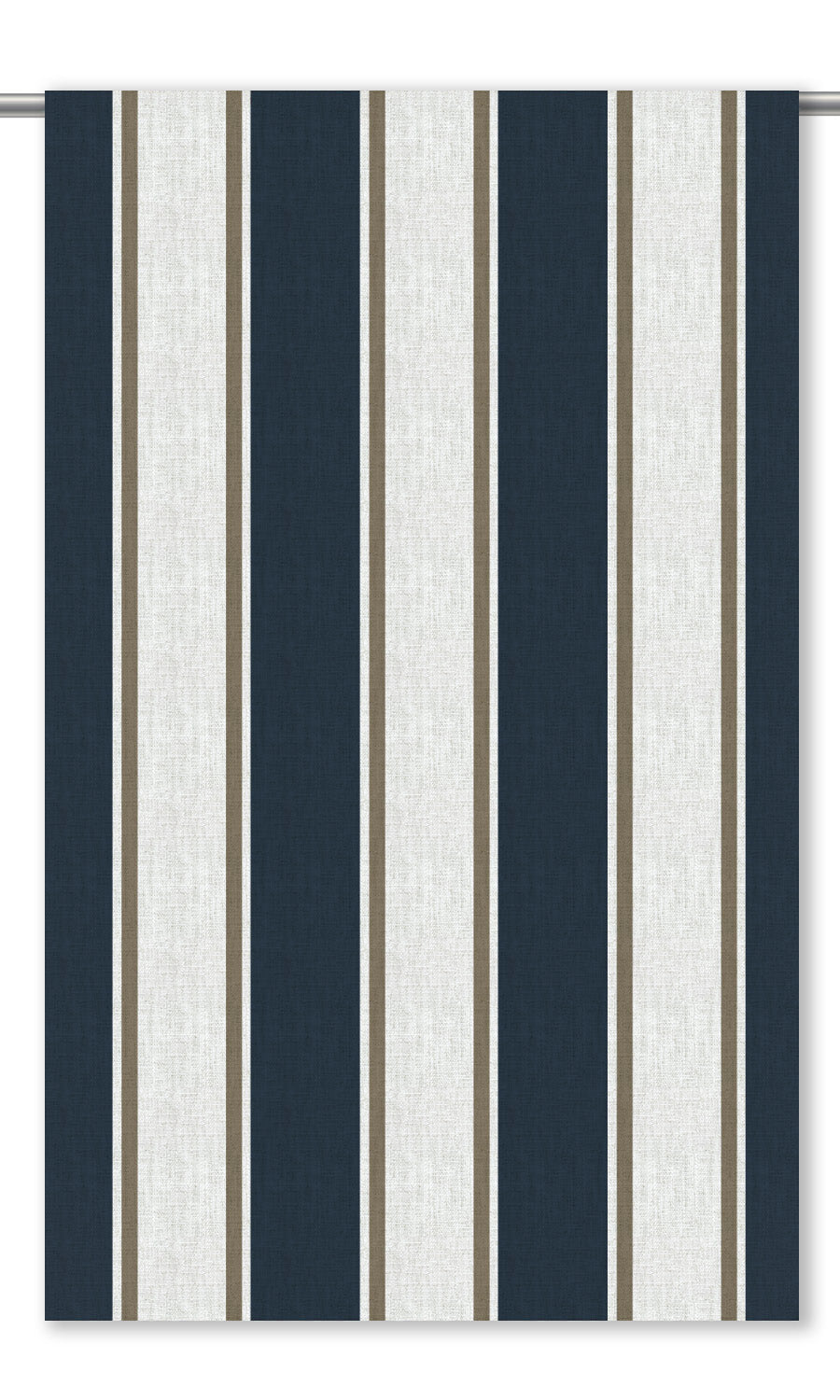 Regency Striped Window Shades (Dark Navy Blue/ White)