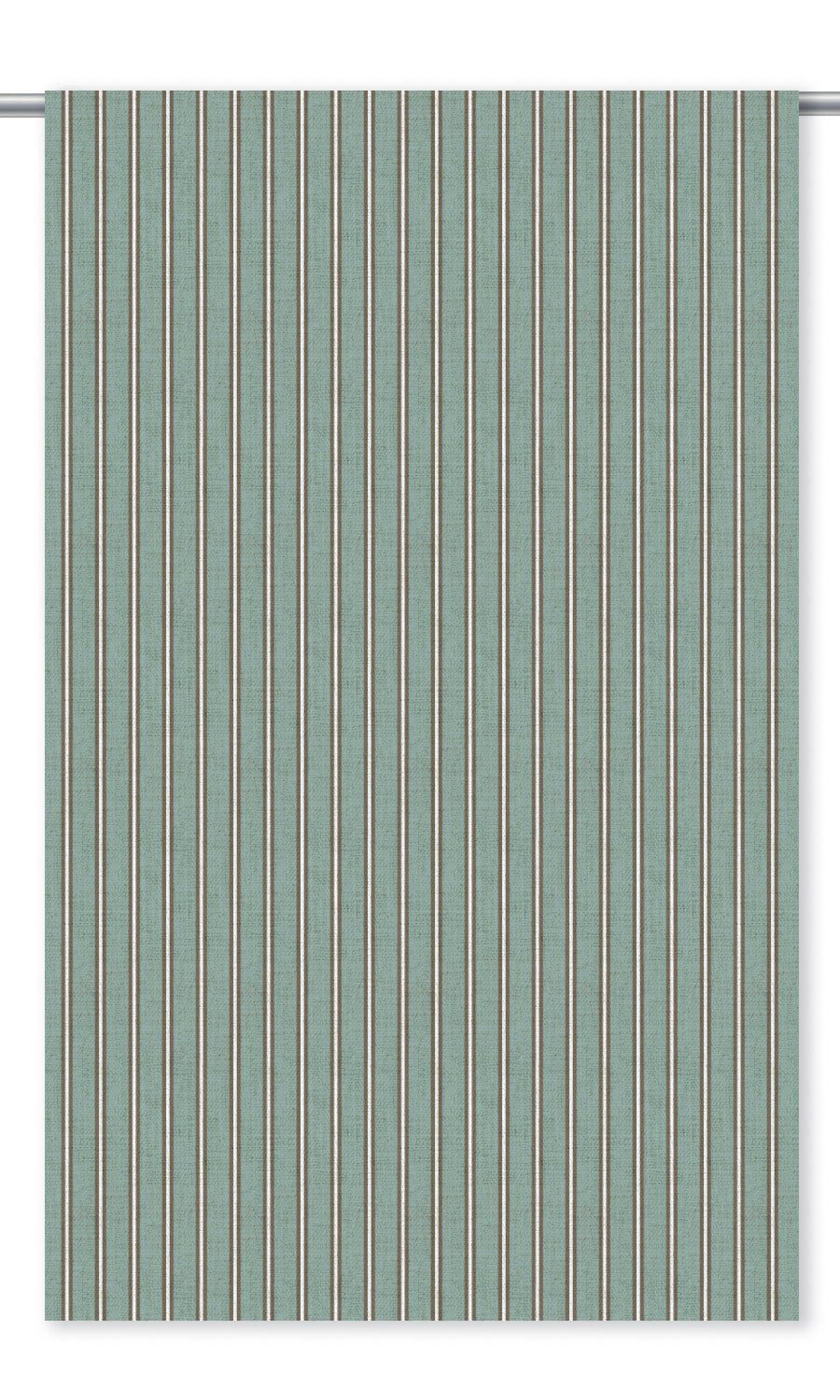 Pinstripe Window Curtains for Living, Bedroom, Kitchen, Bathroom (Duck Egg Blue/ Cedar Brown)