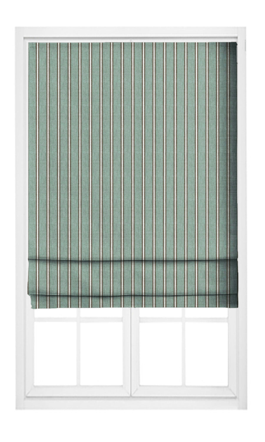 Pinstripe Window Curtains (Duck Egg Blue/ Cedar Brown) Extra Long Short Wide