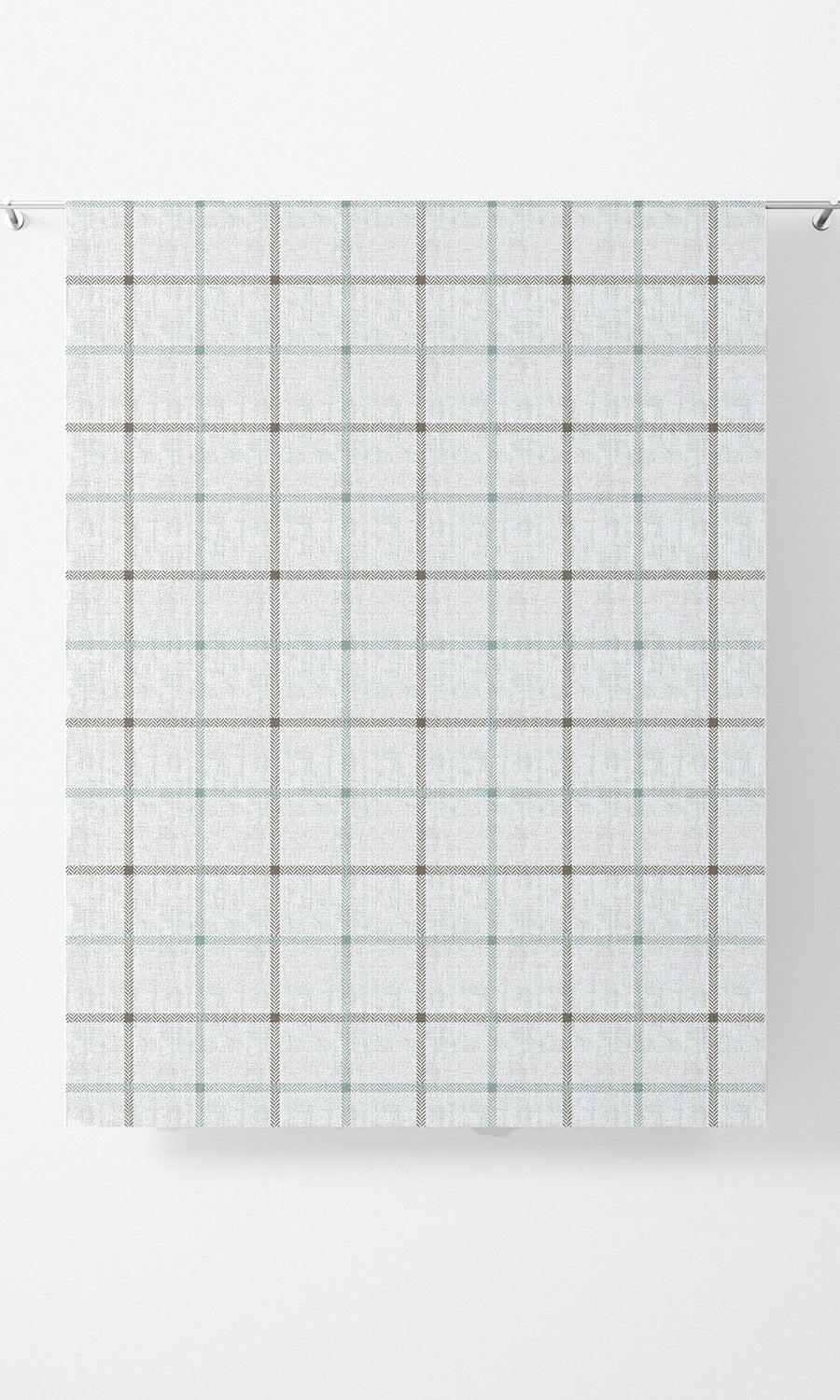 Windowpane Check Drapes for Living, Bedroom, Kitchen, Bathroom (Parchment White/ Stone Blue)