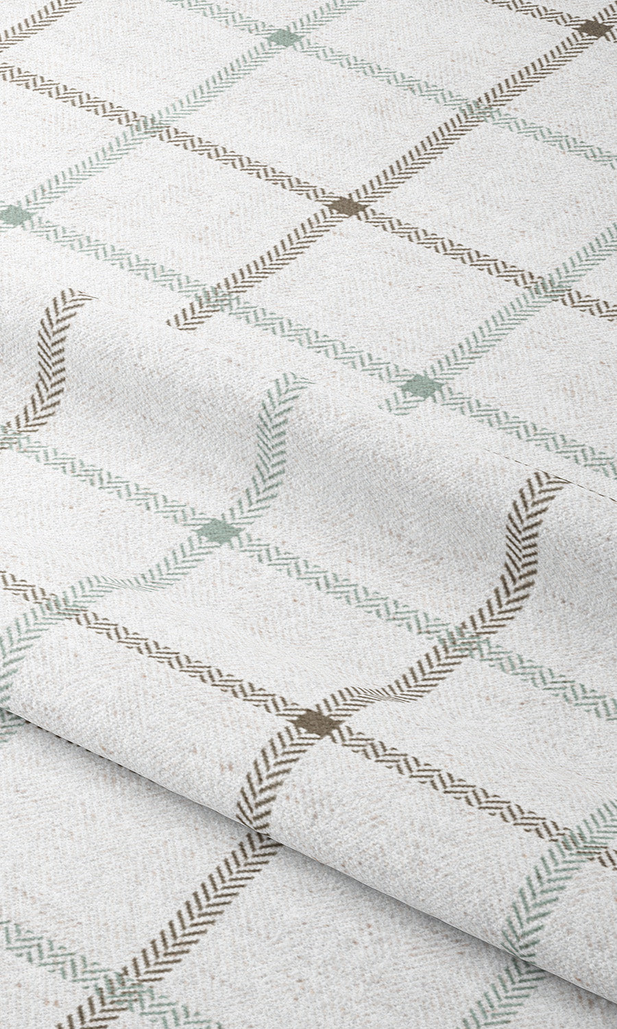 Windowpane Check Drapes (Parchment White/ Stone Blue)