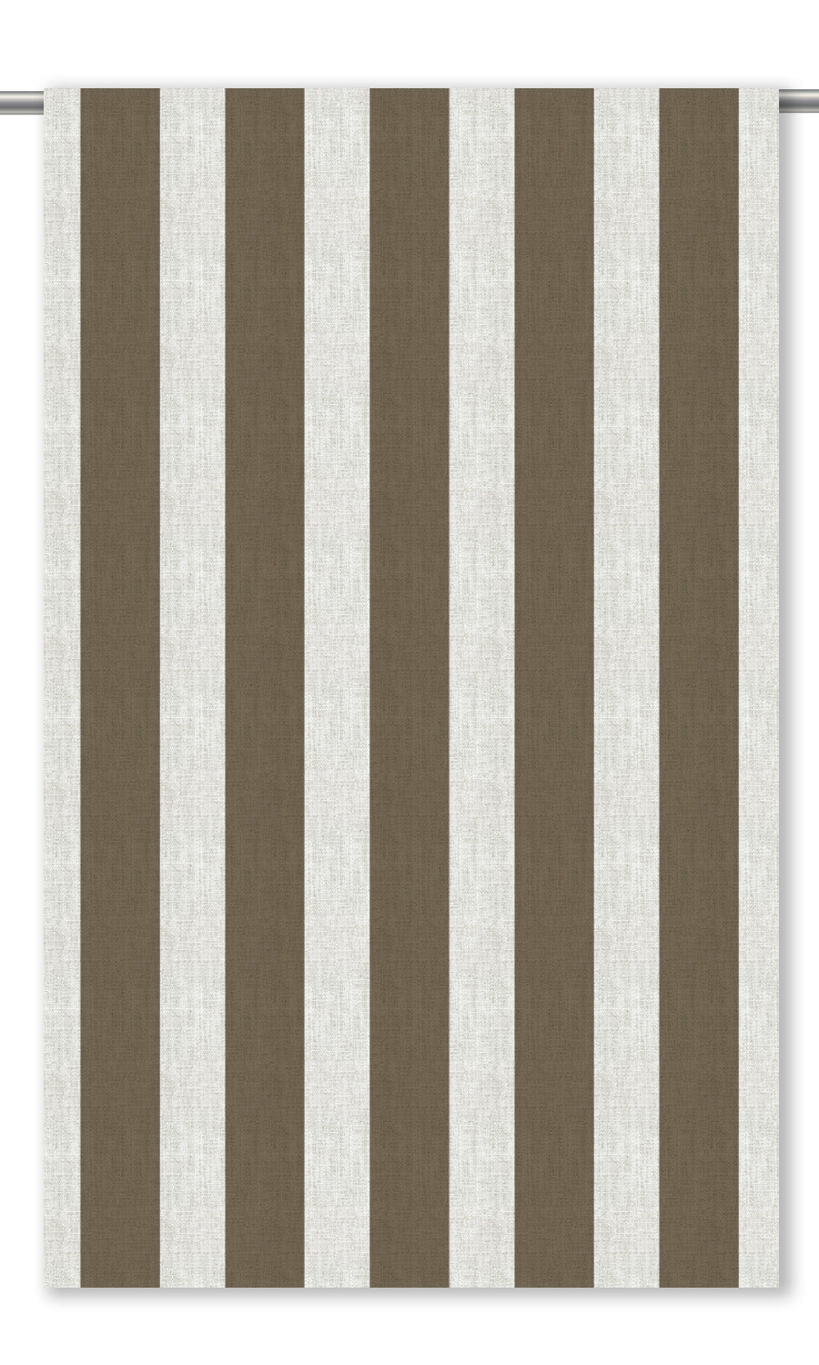 Awning Striped Roman Shades (Dark Khakhi Brown/ White)