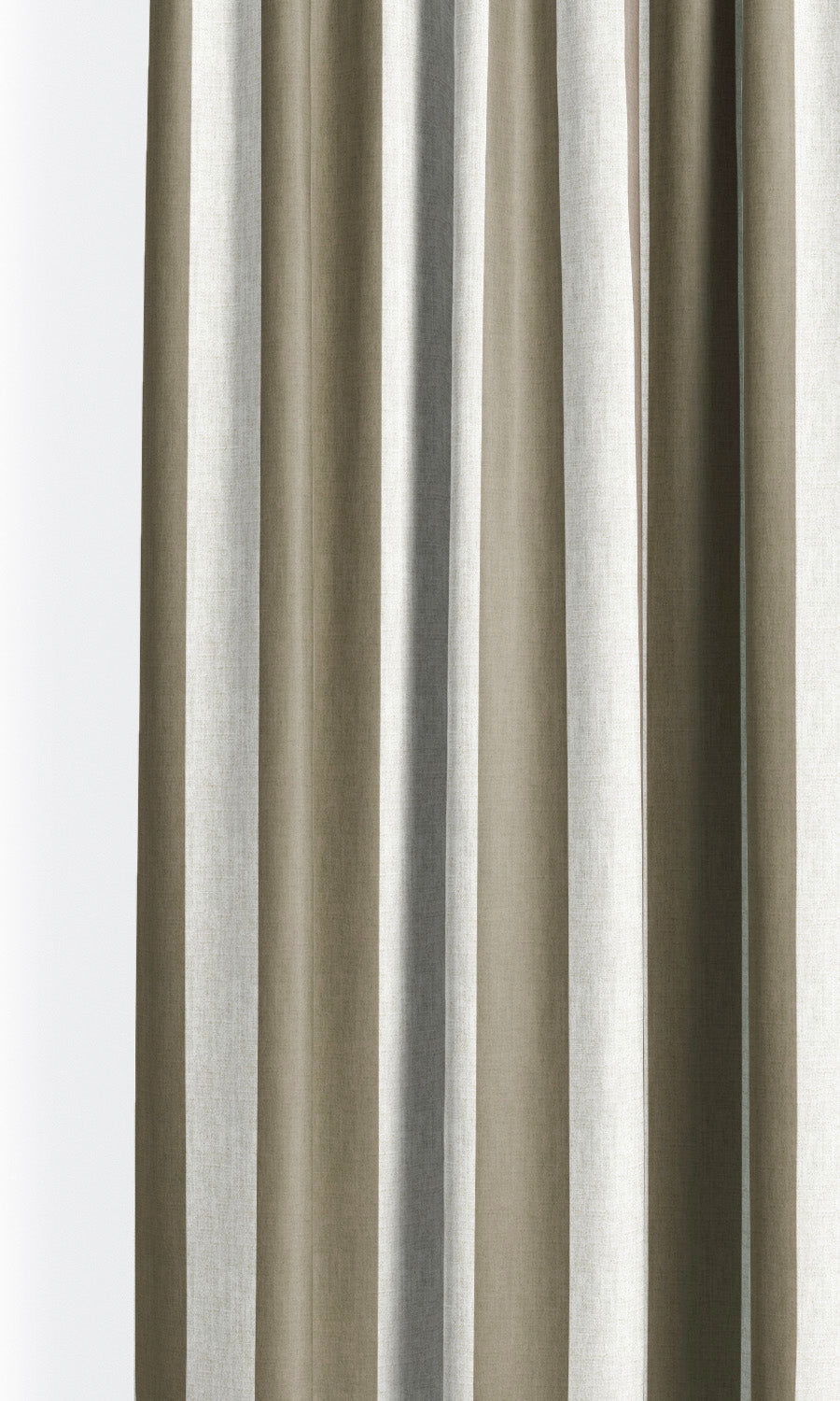 Awning Striped Drapes for Living, Bedroom, Kitchen, Bathroom (Dark Khakhi Brown/ White)