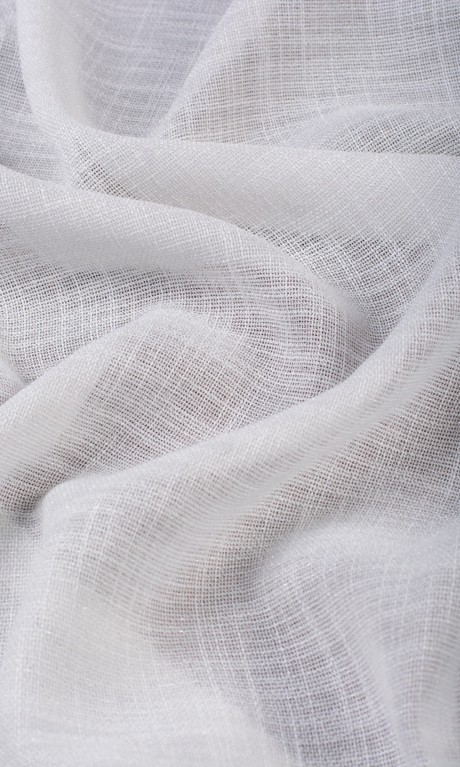 Textured Sheer Curtains / Drapes / Window Drapery Panels (Porcelain White)