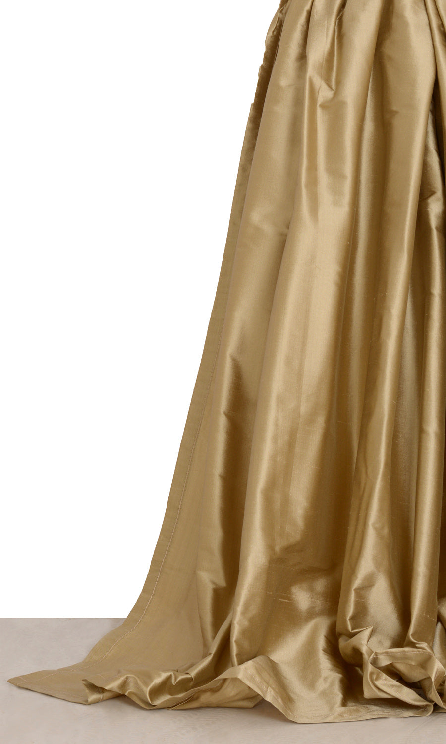 Shantung Silk Window Curtains for Living, Bedroom, Kitchen, Bathroom (Golden Beige/ Ochre Yellow)