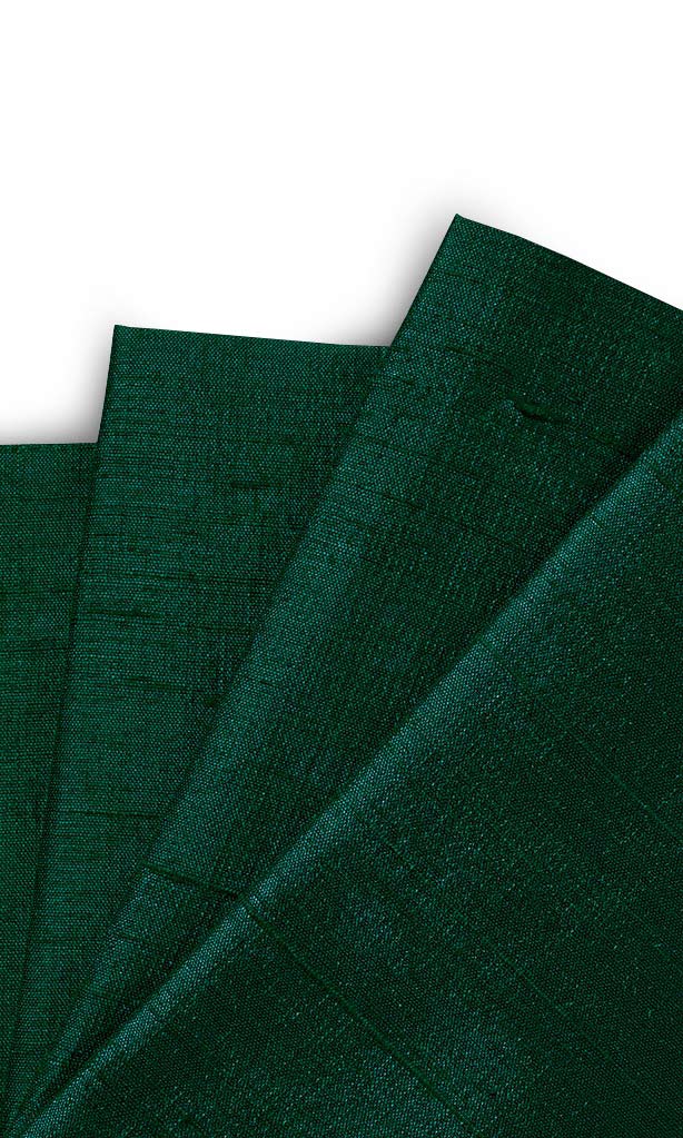 Pure Silk Window Curtains for Living, Bedroom, Kitchen, Bathroom (Hunter Green)