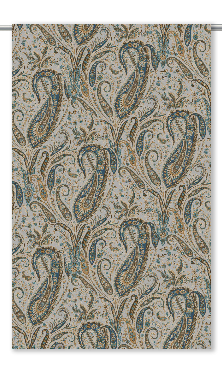 Paisley Floral Velvet Shades (Sea Blue/ Peanut Brown/ Cream)