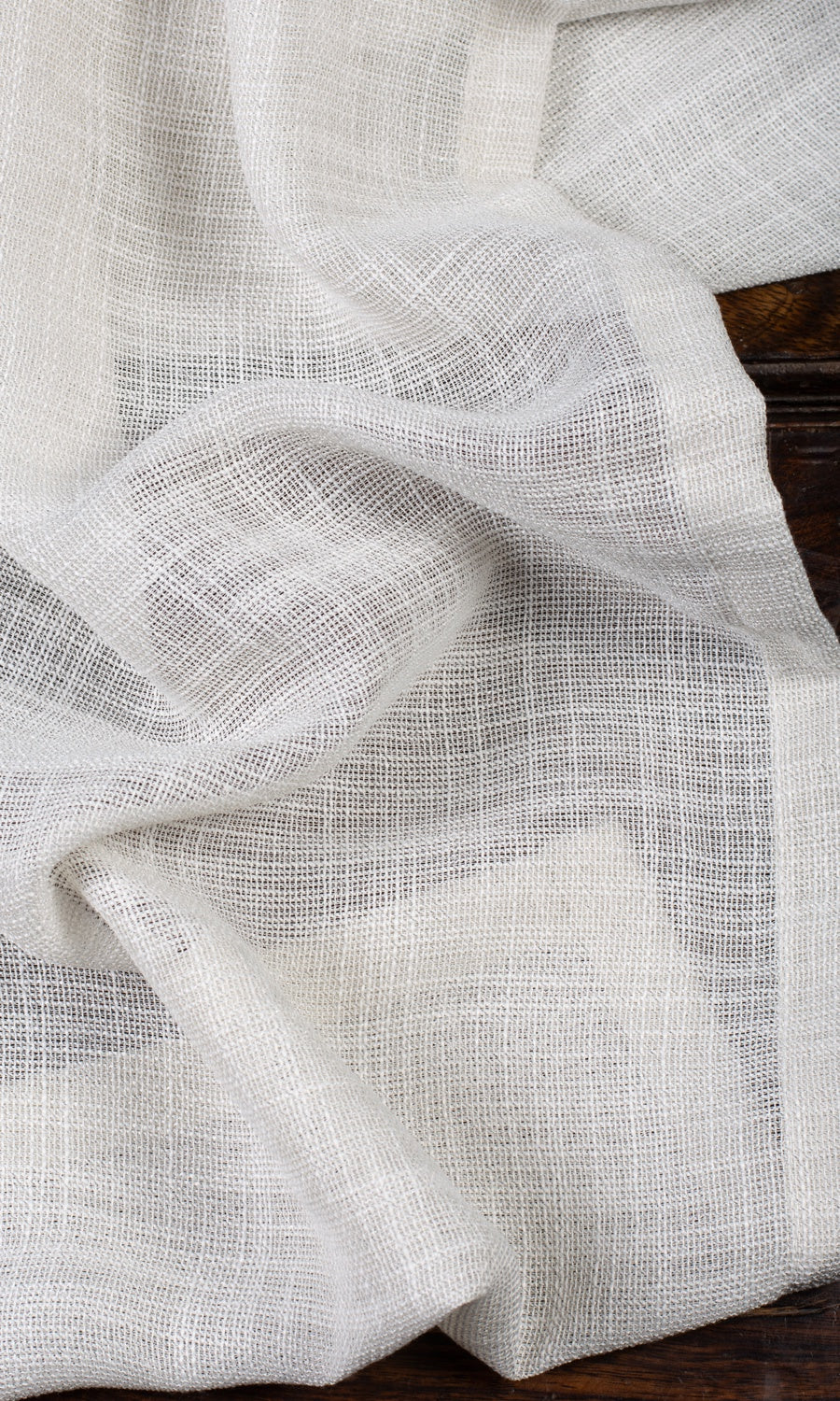 Textured Sheer Curtains / Drapes / Window Drapery Panels (Alabaster White)