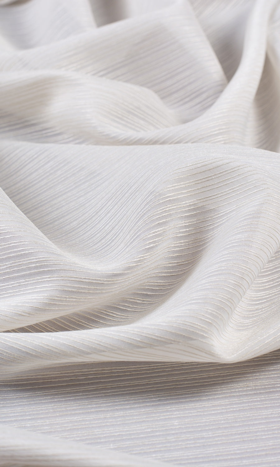 Striped Sheer Any Size Style Curtains (Pearl White)
