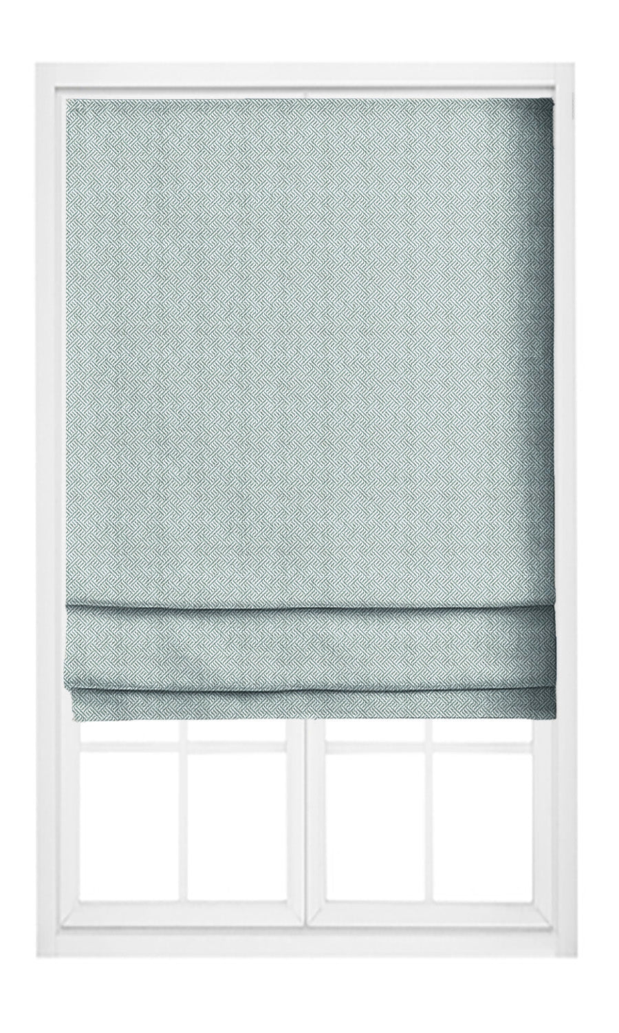 Crosshatch Geo-Print Pinch Pleat, Rod Pocket, Eyelet Curtains (Pastel Blue/ White)