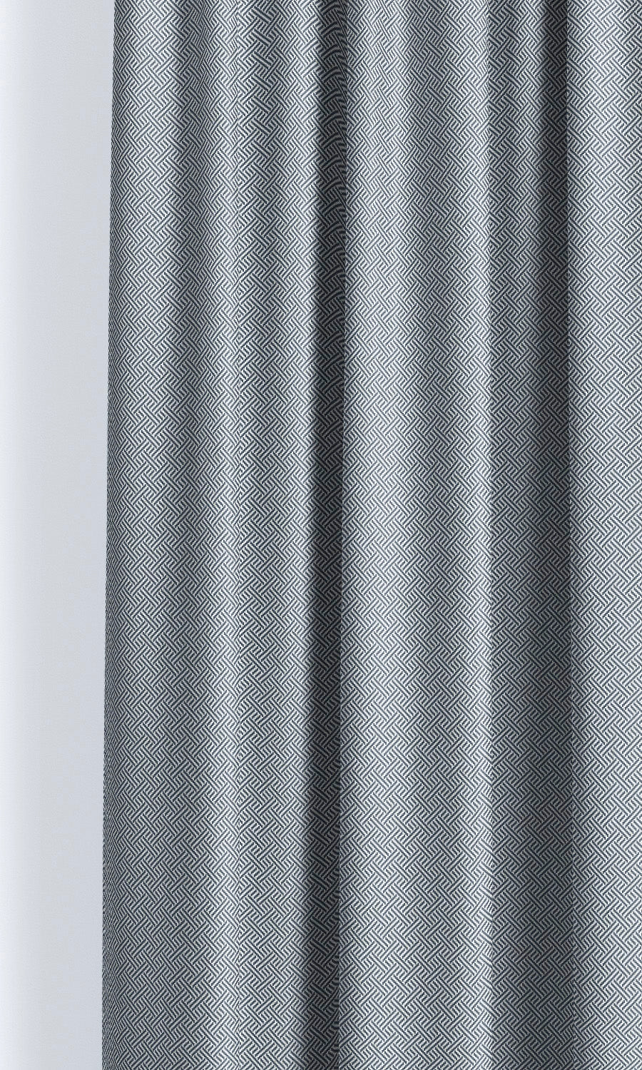 Crosshatch Geo-Print Window Curtains for Living, Bedroom, Kitchen, Bathroom (Denim Blue/ White)