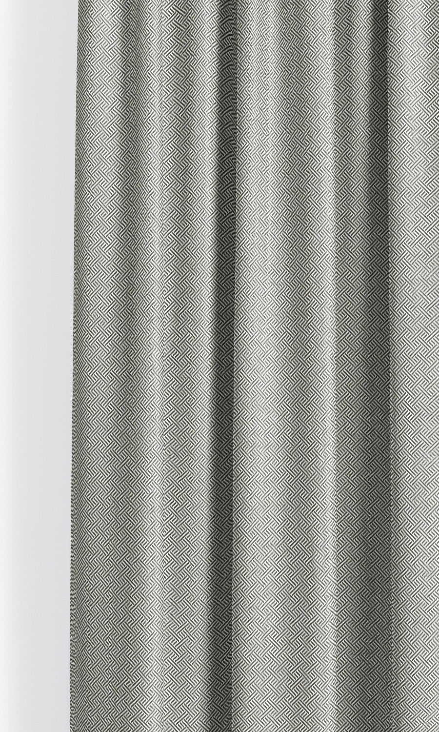 Crosshatch Geo-Print Curtain Panels for Living, Bedroom, Kitchen, Bathroom (Slate Grey/ White)