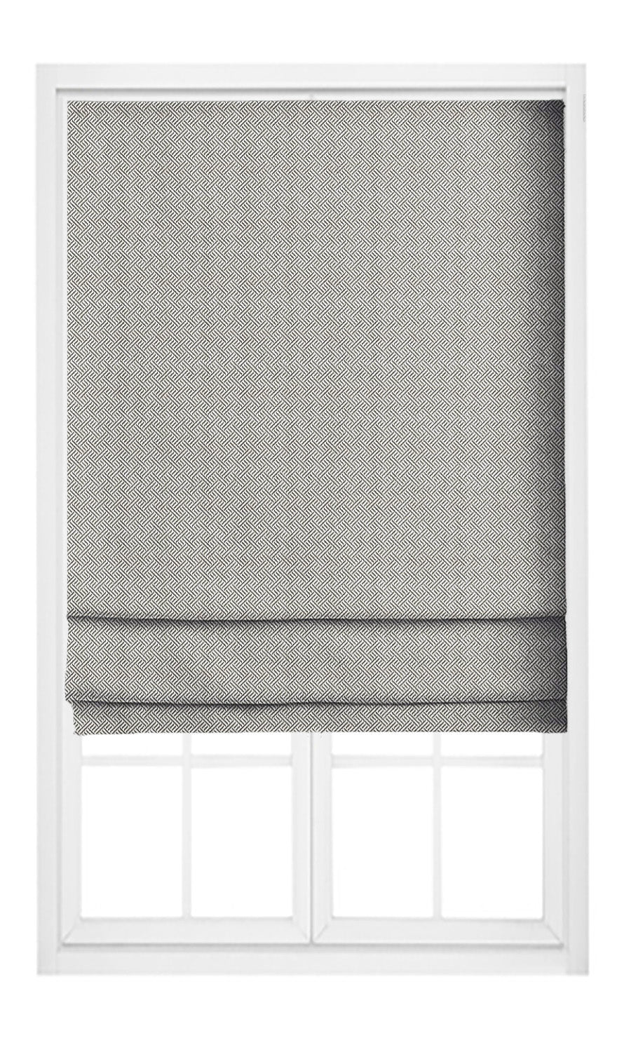 Crosshatch Geo-Print Pinch Pleat, Rod Pocket, Eyelet Curtains (Slate Grey/ White)