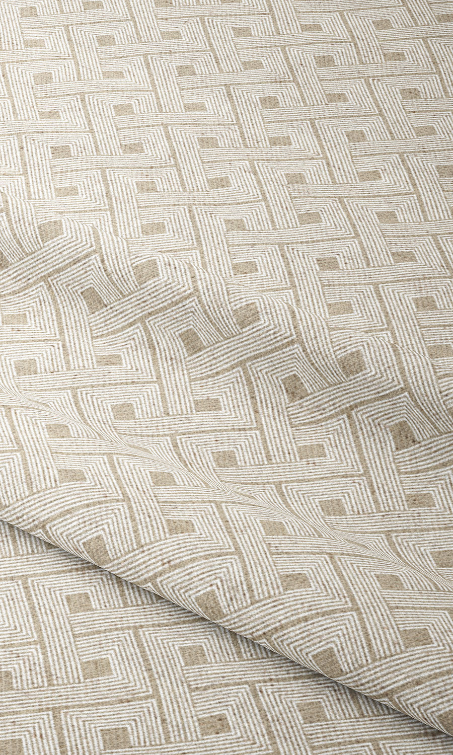 Basketweave Print Window Curtains for Living, Bedroom, Kitchen, Bathroom (Pale Brown/ Beige)