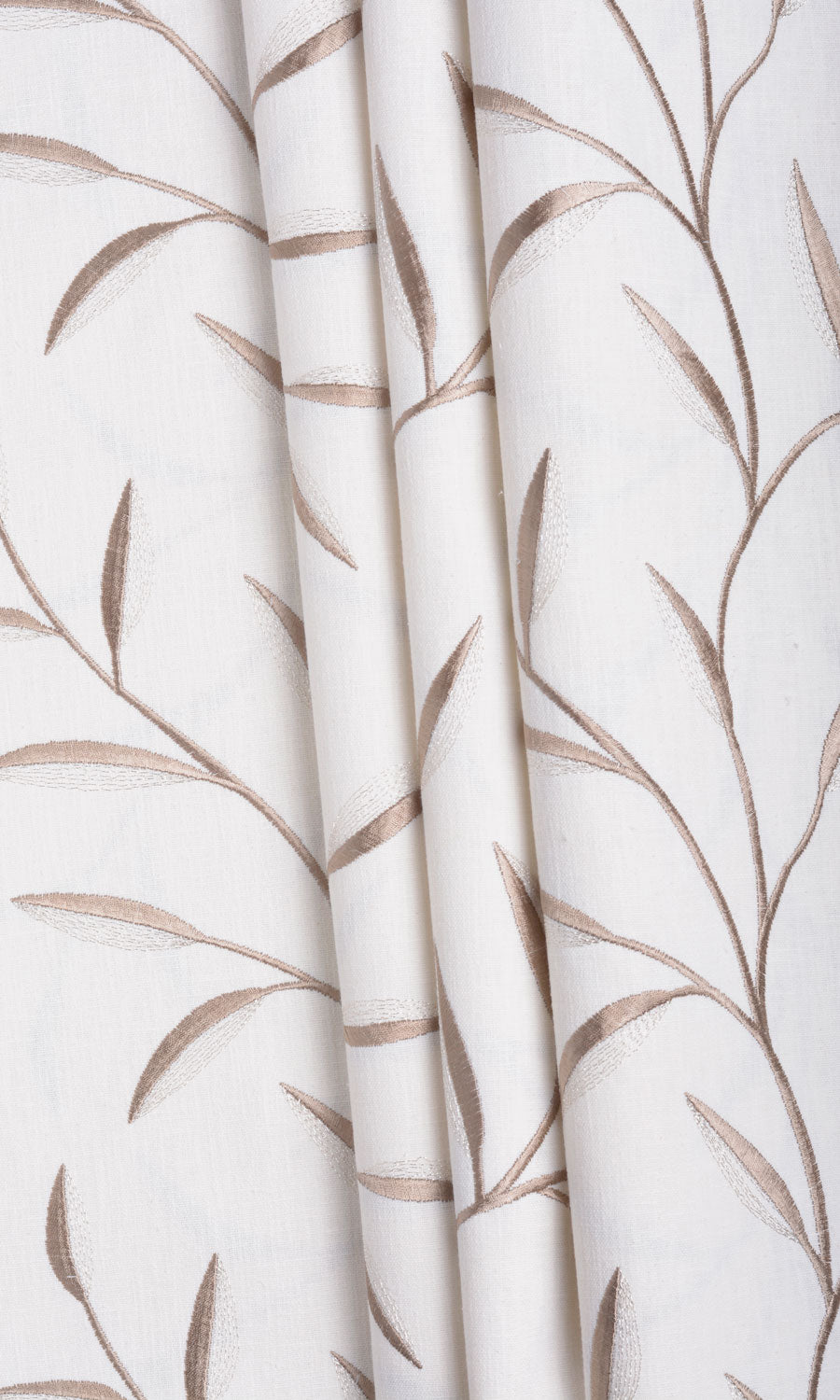 Floral Embroidery Custom Curtains (Cream)