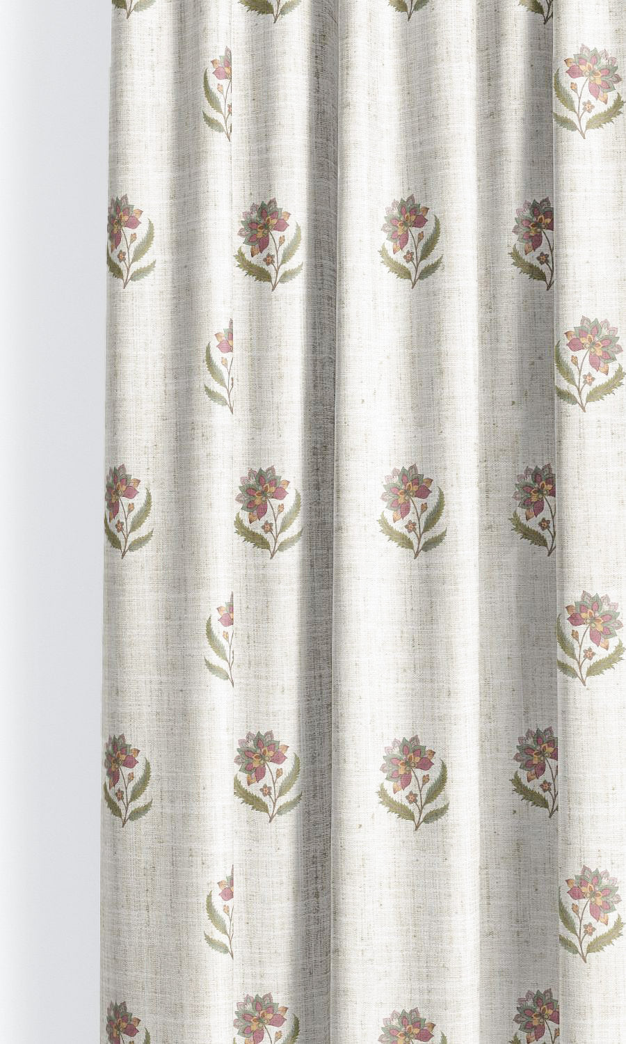 Block Print Floral Roman Shades (Cream/ Dusty Pink/ Olive Green) for Living, Bedroom, Kitchen, Bathroom