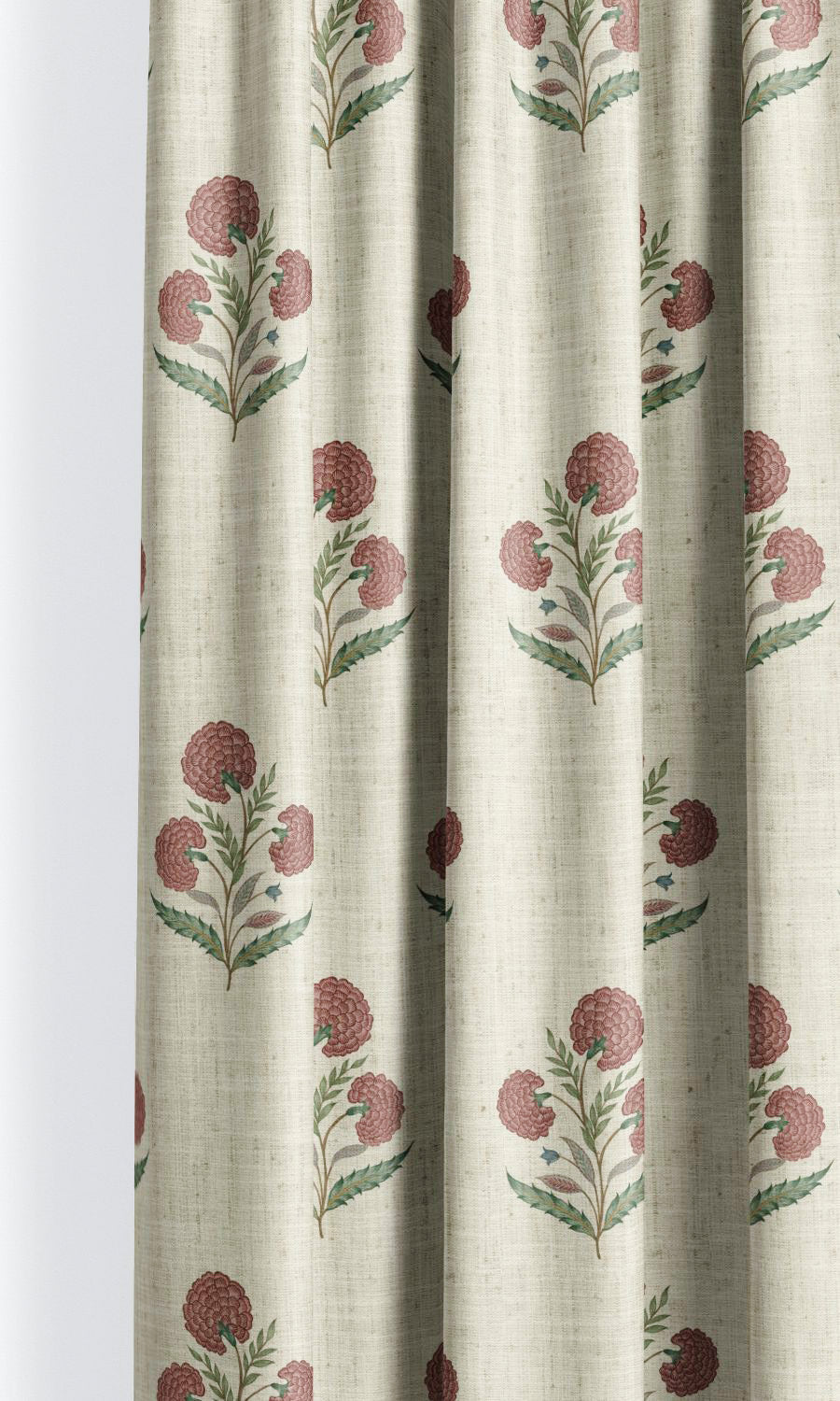 Poppy Motif Floral Roman Blinds (Ivory-Beige/ Deep Red) for Living, Bedroom, Kitchen, Bathroom
