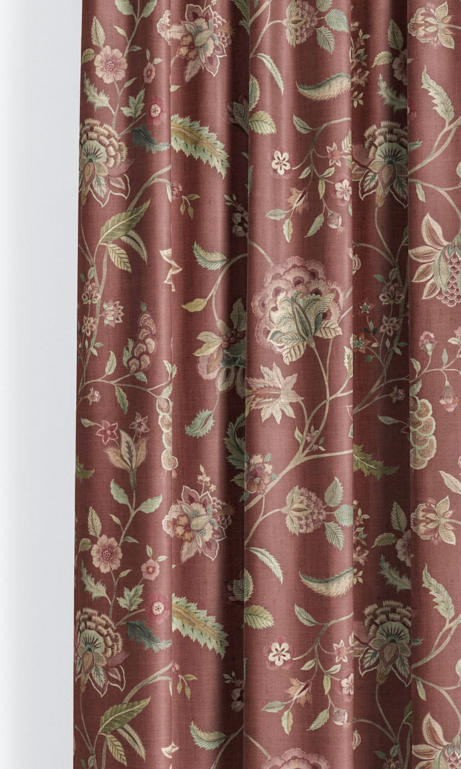 English Jacobean Floral Shades (Burgundy Red/ Forest Green) for Living, Bedroom, Kitchen, Bathroom