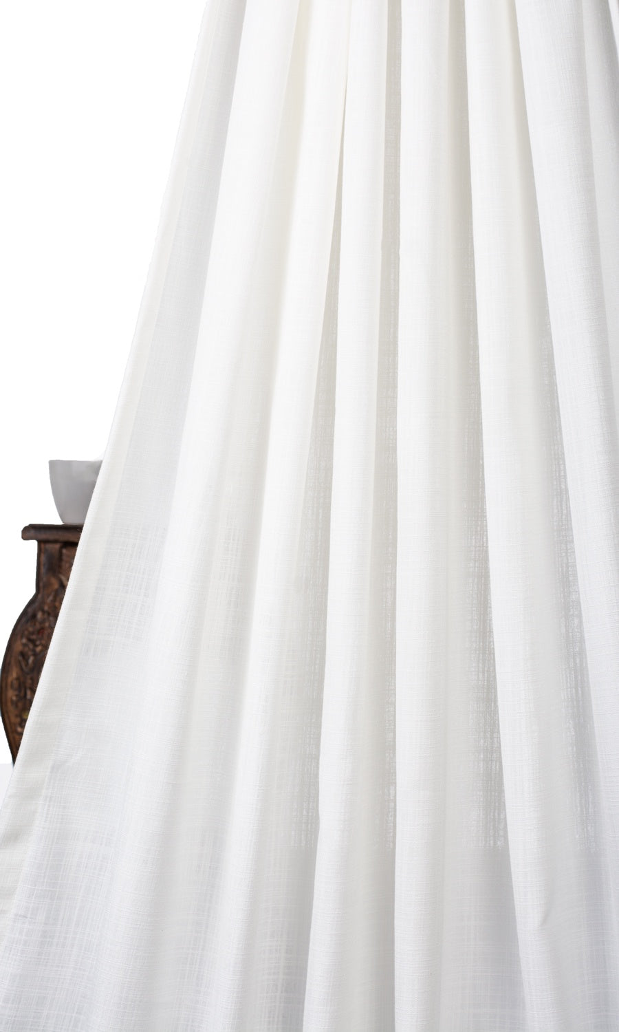 Semi-Sheer Pinch Pleat, Rod Pocket, Eyelet Curtains (White)