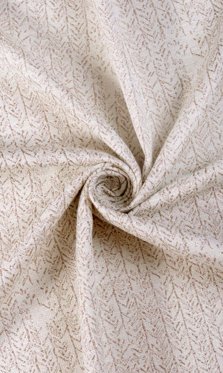 Herringbone Poly-Cotton Flat, Plain, Fake, Faux, European Relaxed Roman Shades (Off White/ Brown)