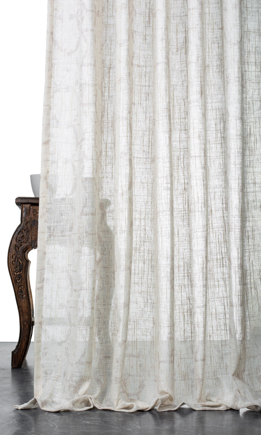 Self-Patterned Sheer Window Curtains for Living, Bedroom, Kitchen, Bathroom Milky White)