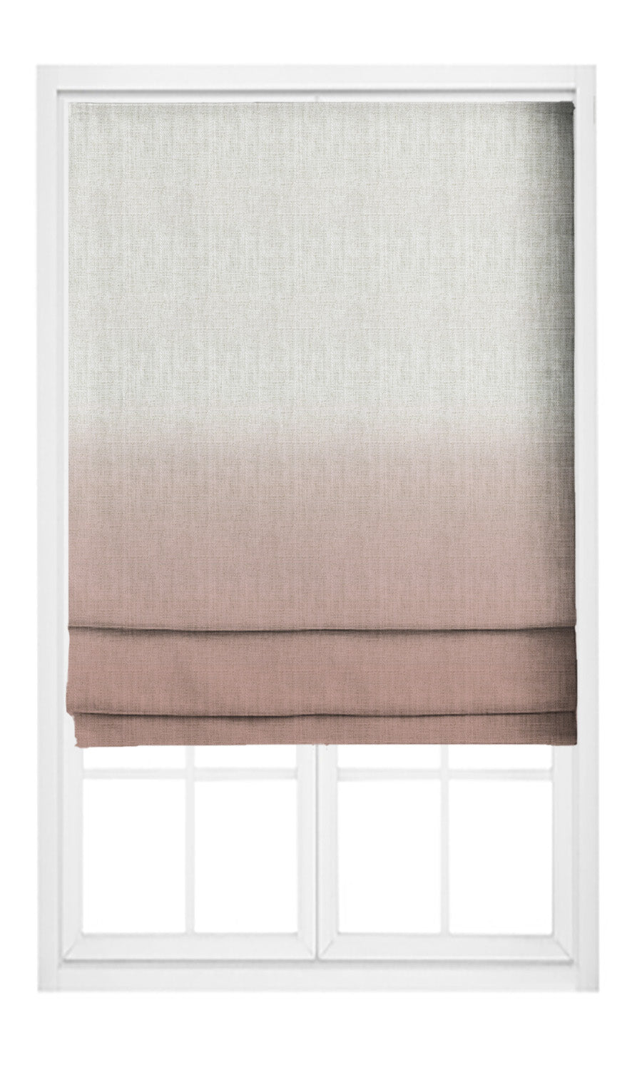 Two-Tone Ombre Pinch Pleat, Rod Pocket, Eyelet Curtains (Dusty Rose/ White)