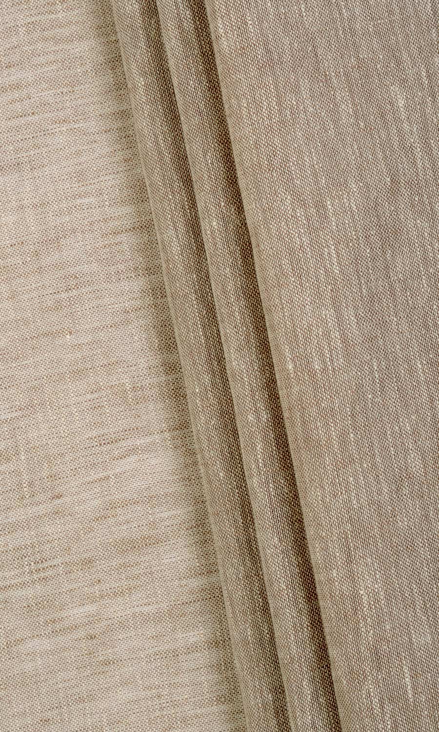 Linen Sheer Window Curtains for Living, Bedroom, Kitchen, Bathroom (Beige/ Brown/ Umber)