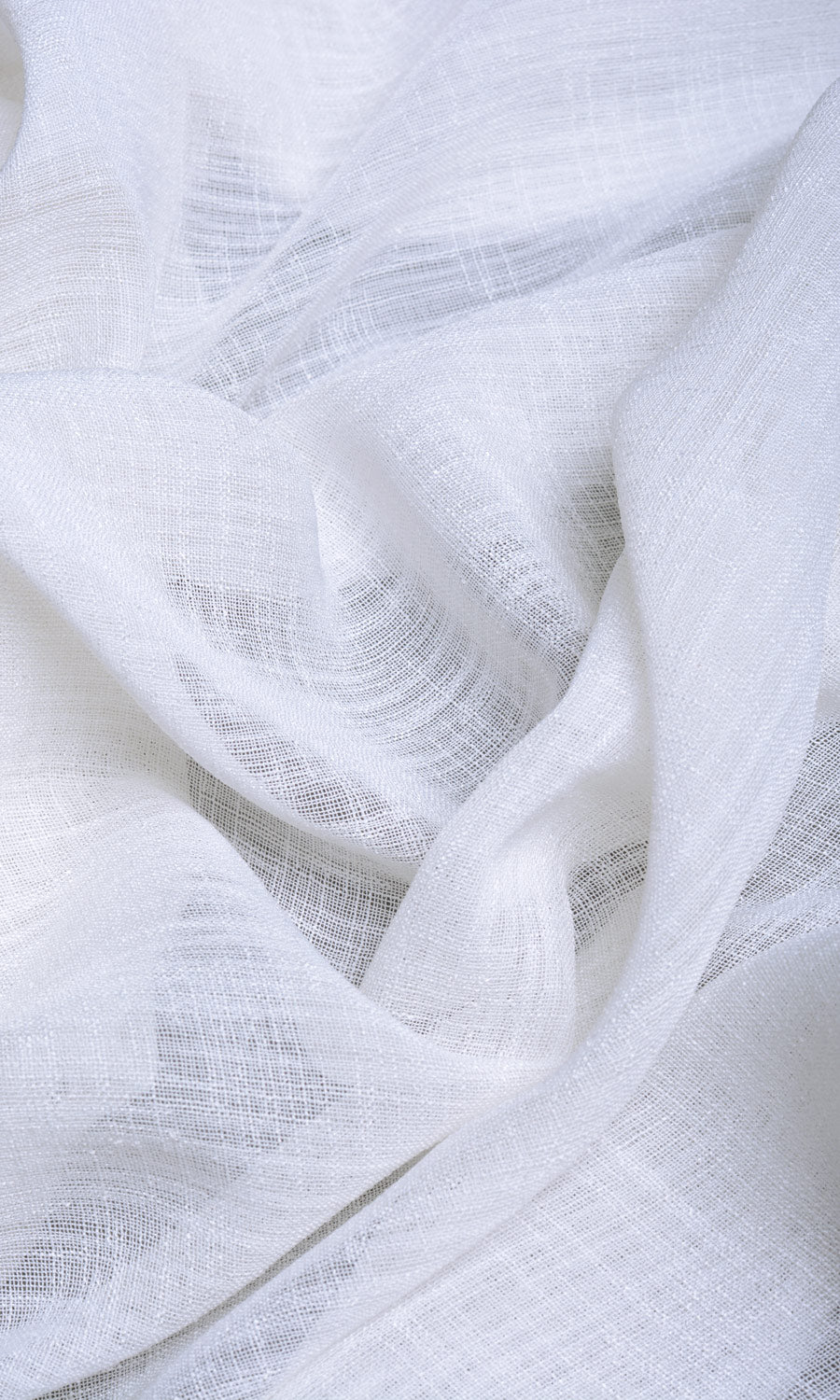 Sheer Linen Drapes for Living, Bedroom, Kitchen, Bathroom (White/ Ivory)