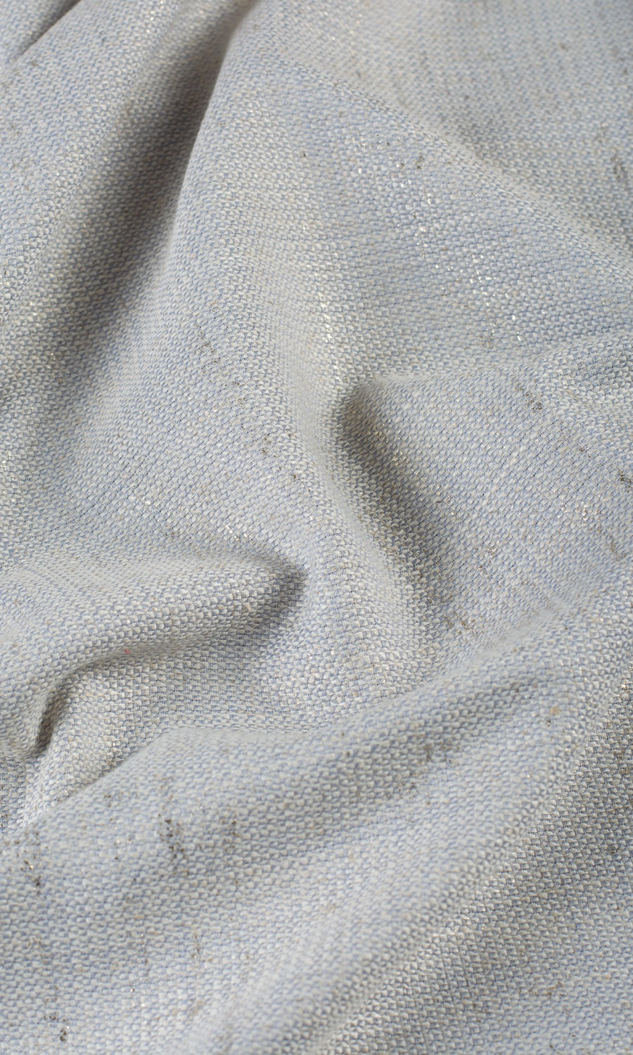 Metallic Accents Linen Blend Custom Curtains (Gray-Blue)
