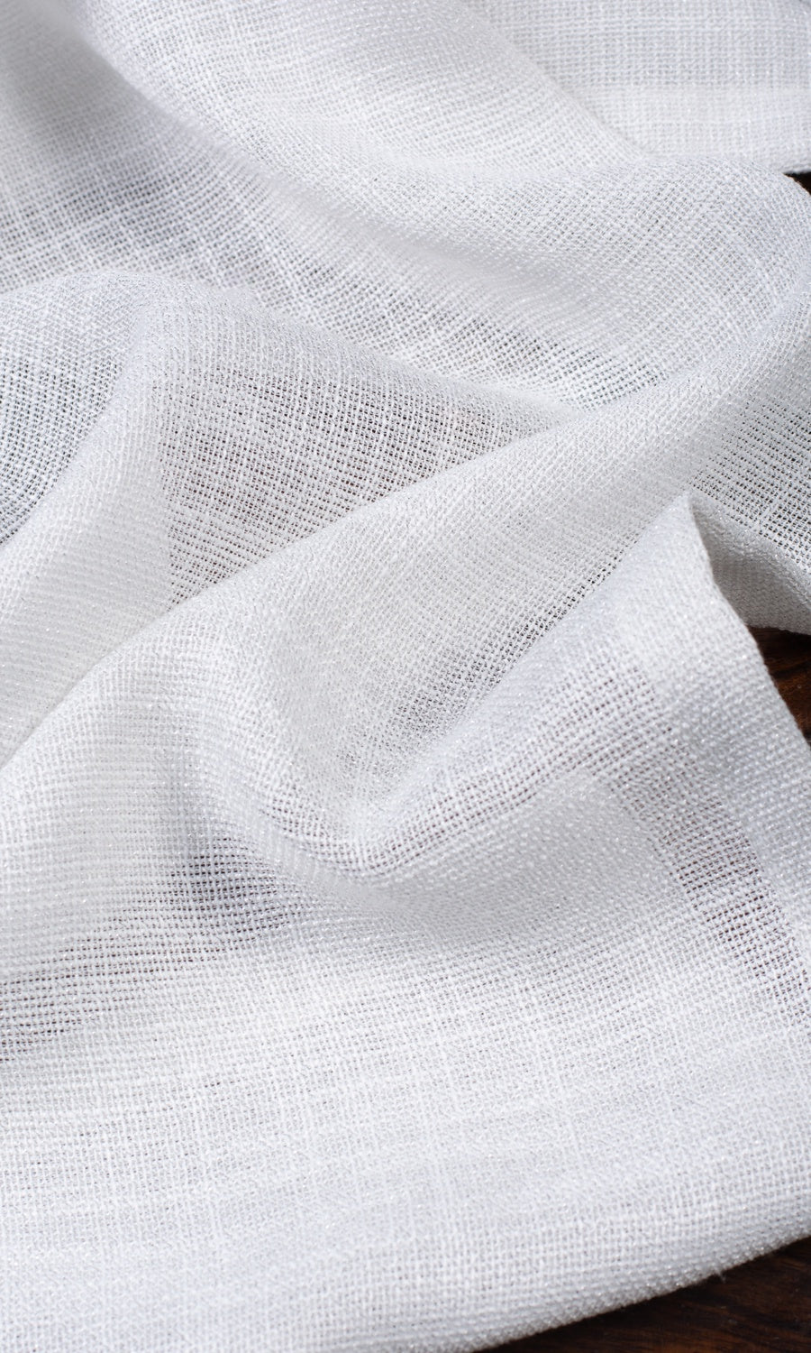 Textured Sheer Any Size Style Curtains (Porcelain White)