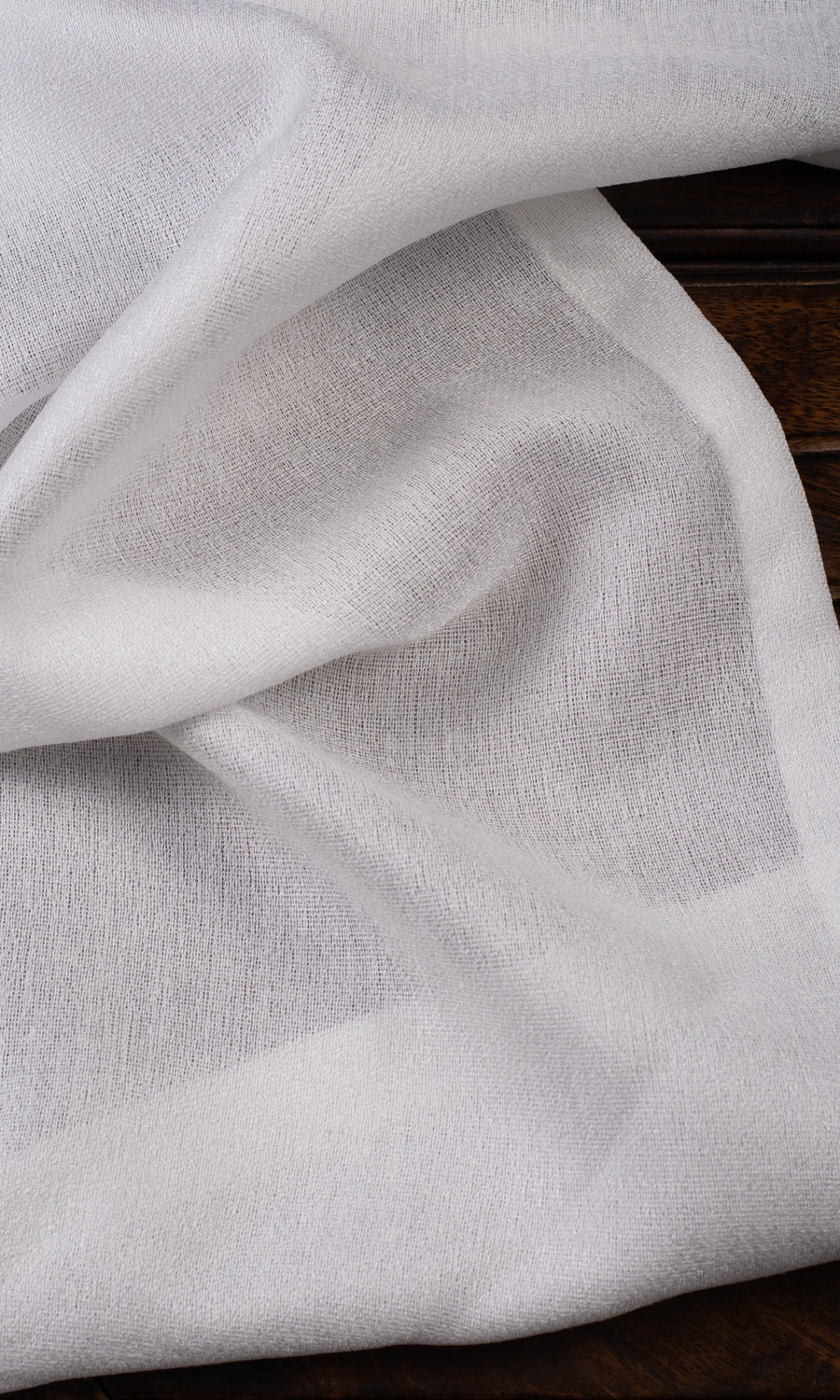 Plain Semi-Sheer Drapes (Pearl White)