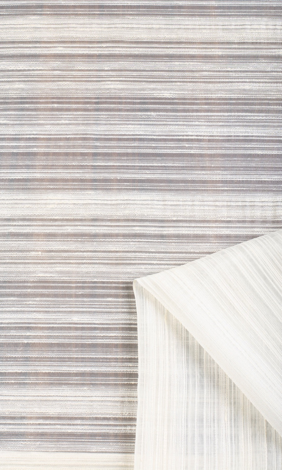 Striped Sheer Pinch Pleat, Rod Pocket, Eyelet Curtains (Ivory/ Cream)