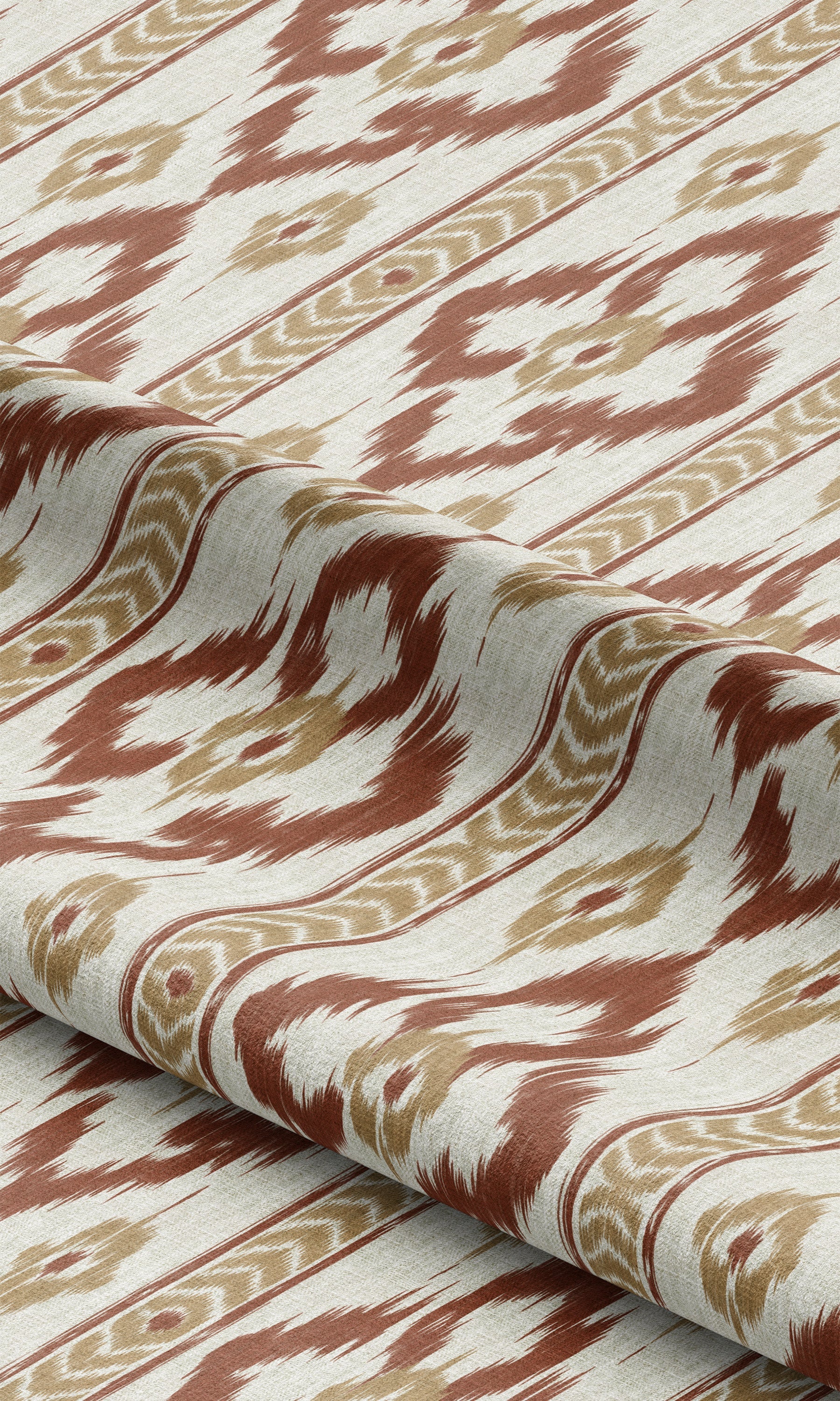Striped Drapery (Terracotta Red/ Tortilla Brown) Extra Long Short Wide