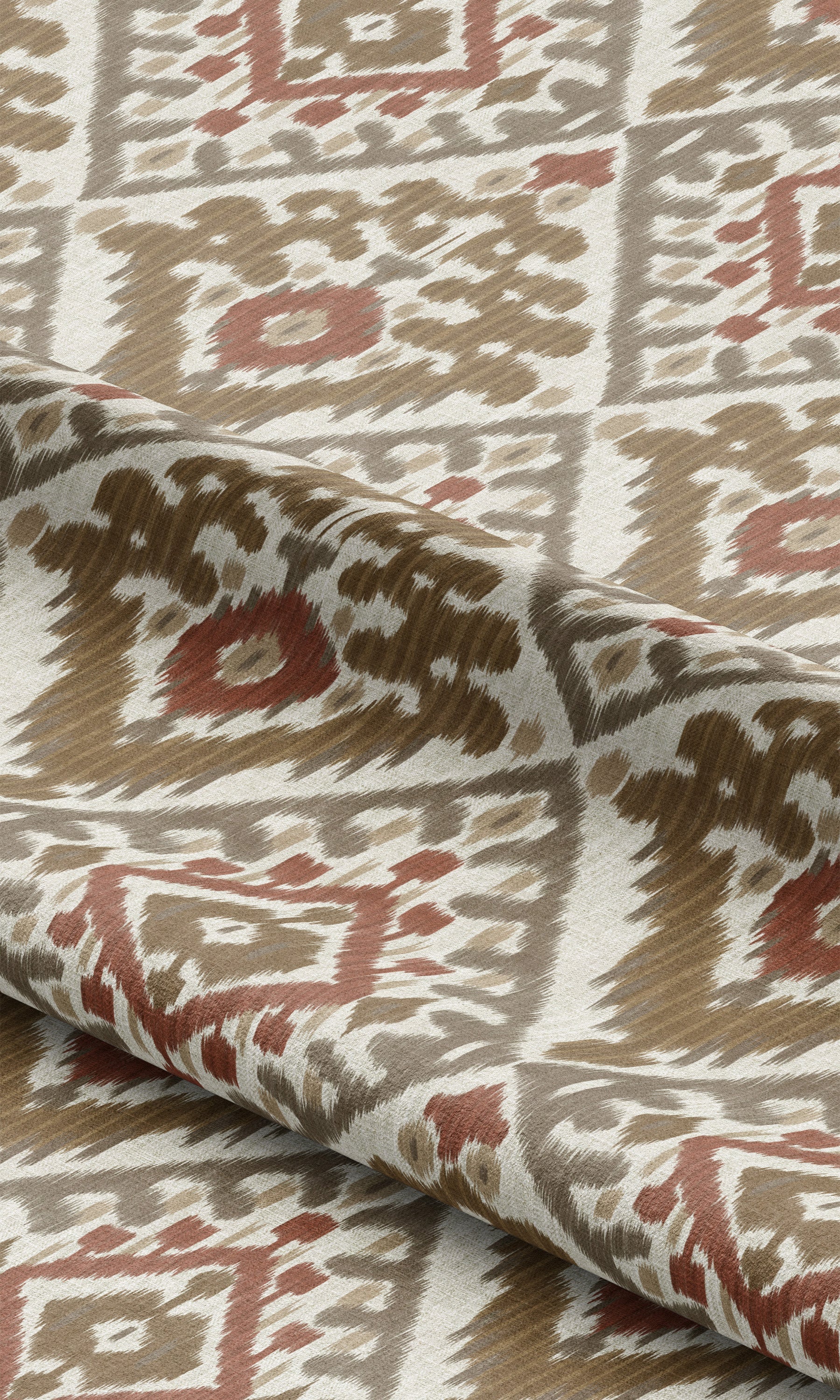 Ikat Argyle Roman Shades (Olive Green/ Rust Red) Extra Long Short Wide