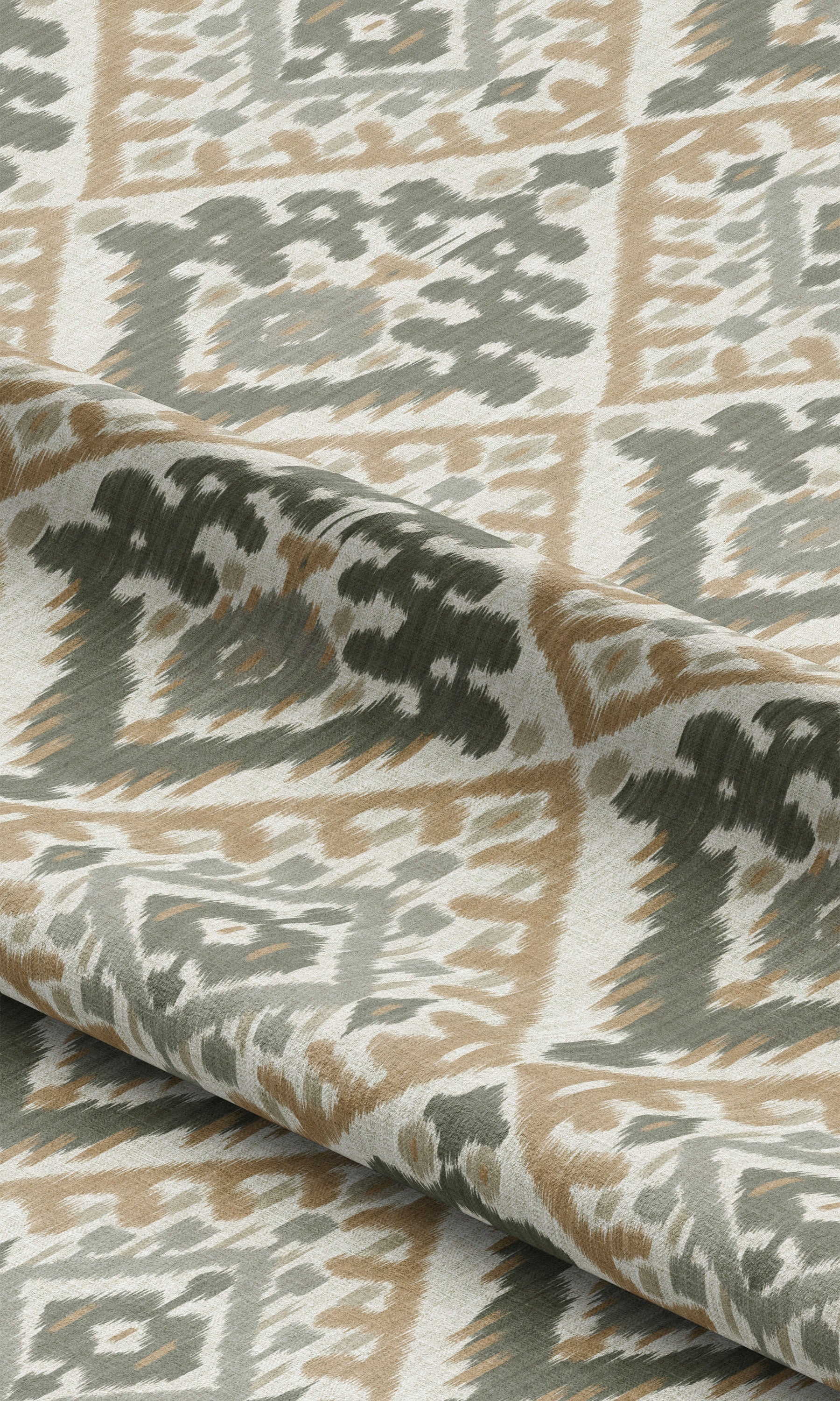 Ikat Argyle Shades (Moss Green/ Peach Brown) Extra Long Short Wide