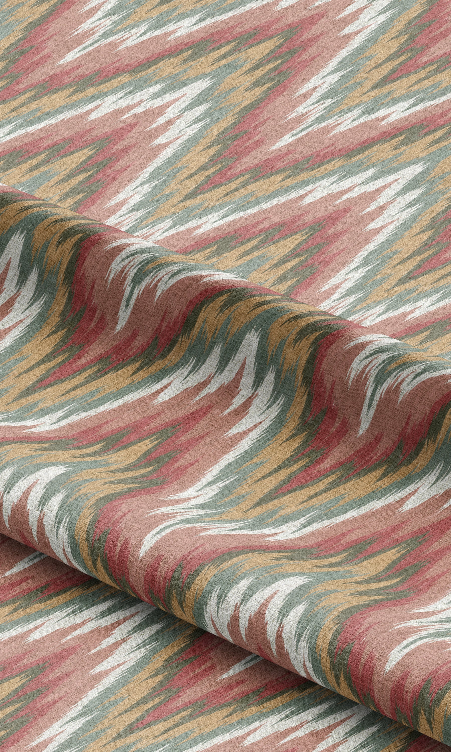 Ikat Chevron Window Curtains (Pink/ Tan Yellow/ Gray) Extra Long Short Wide