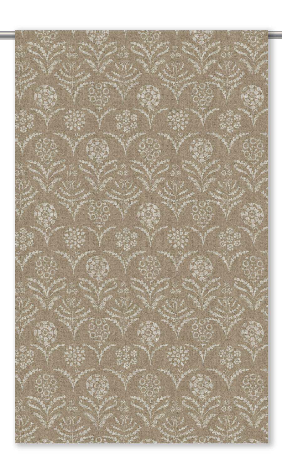 Floral Block Print Window Shades (Tortilla Brown/ Cream)