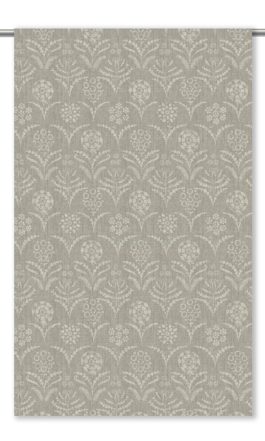 Floral Block Print Roman Shades (Greige/ Cream)