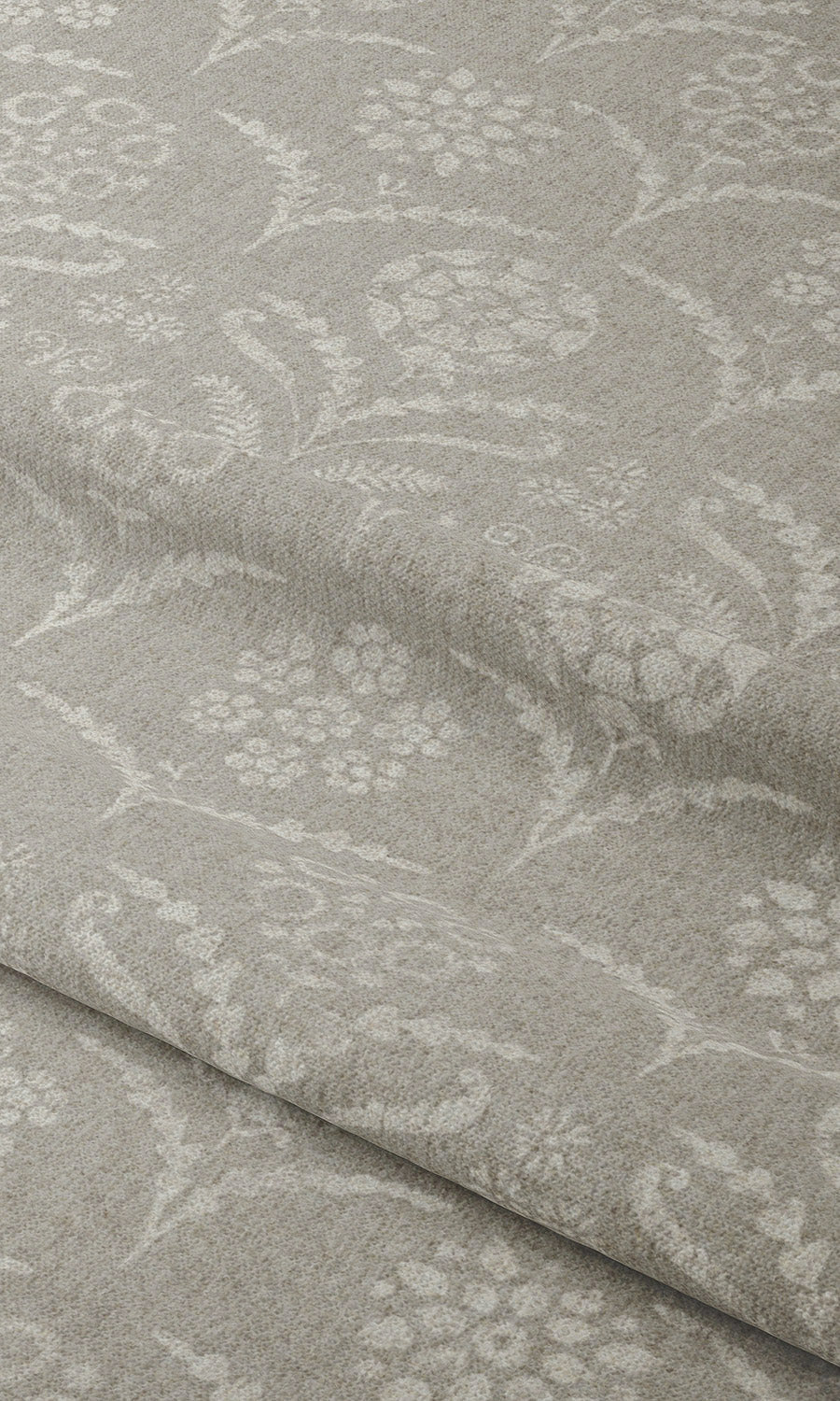 Floral Block Print Flat, Plain, Fake, Faux, European Relaxed Roman Shades (Greige/ Cream)