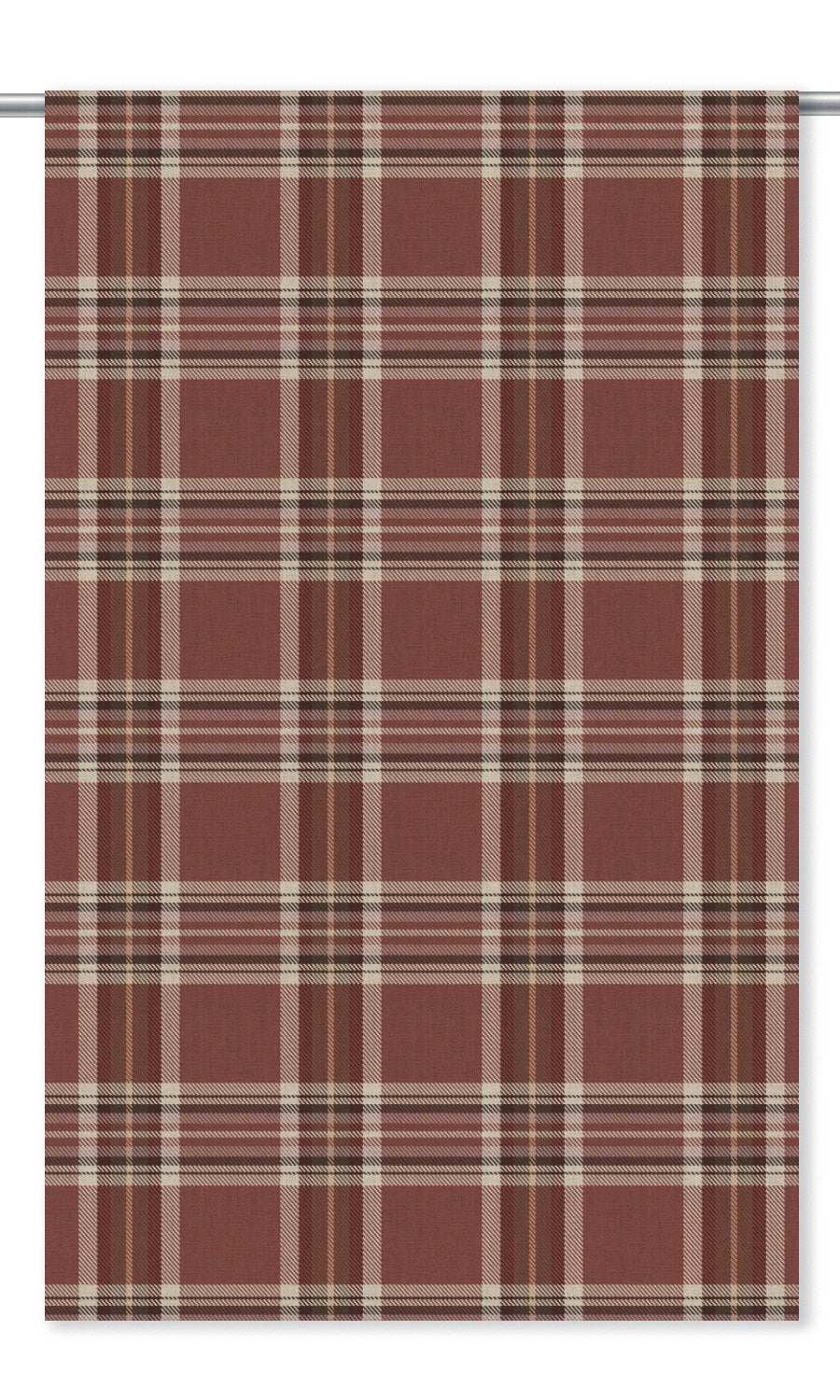 Tartan Plaid Curtain Panels (Russet Red/ Brown)