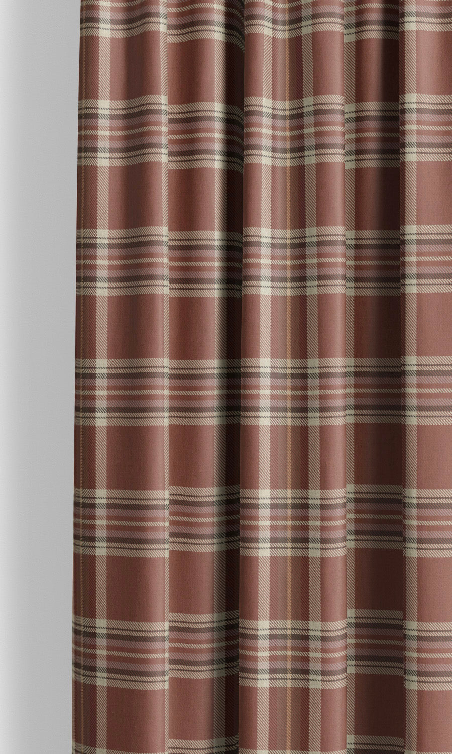 Tartan Plaid Fabric Blinds (Russet Red/ Brown) for Living, Bedroom, Kitchen, Bathroom
