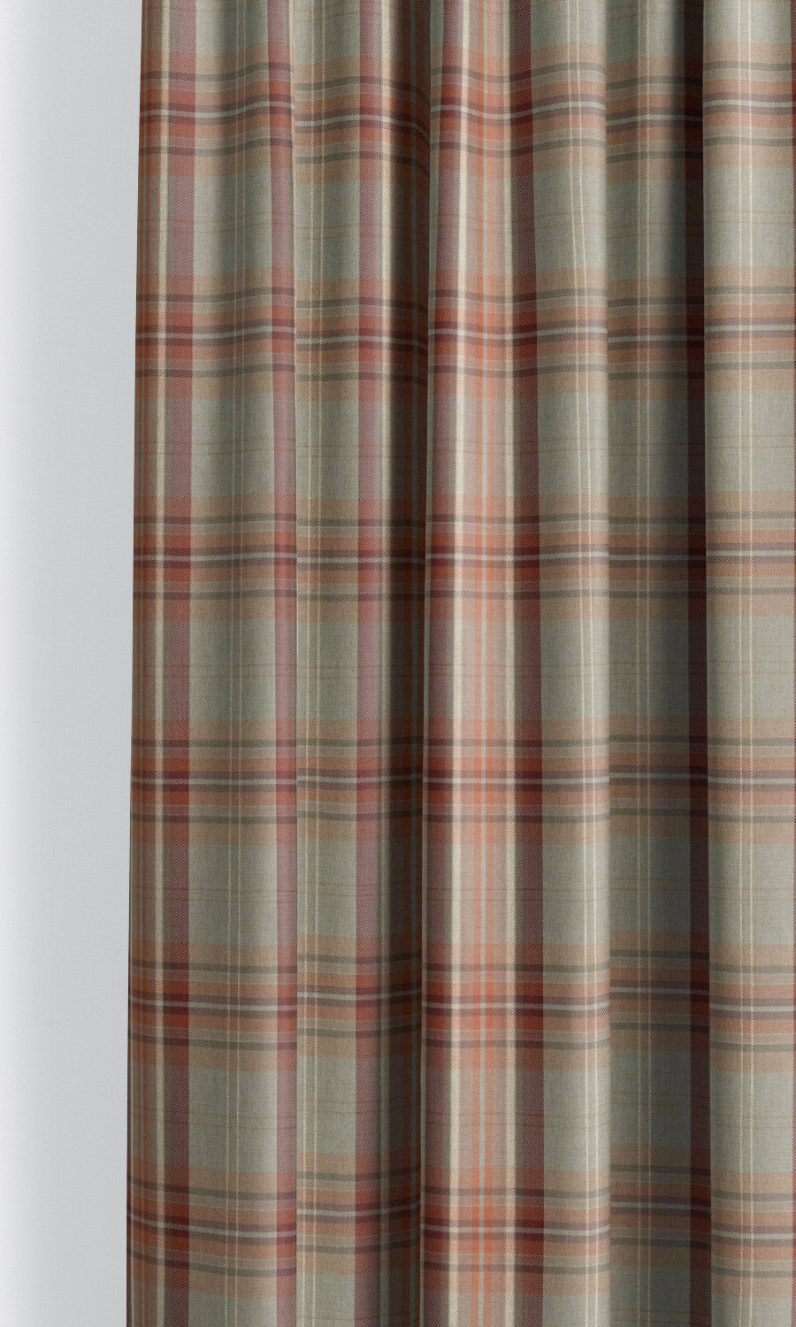 Tartan Plaid Roman Shades (Sage Gray/ Maroon Red) for Living, Bedroom, Kitchen, Bathroom