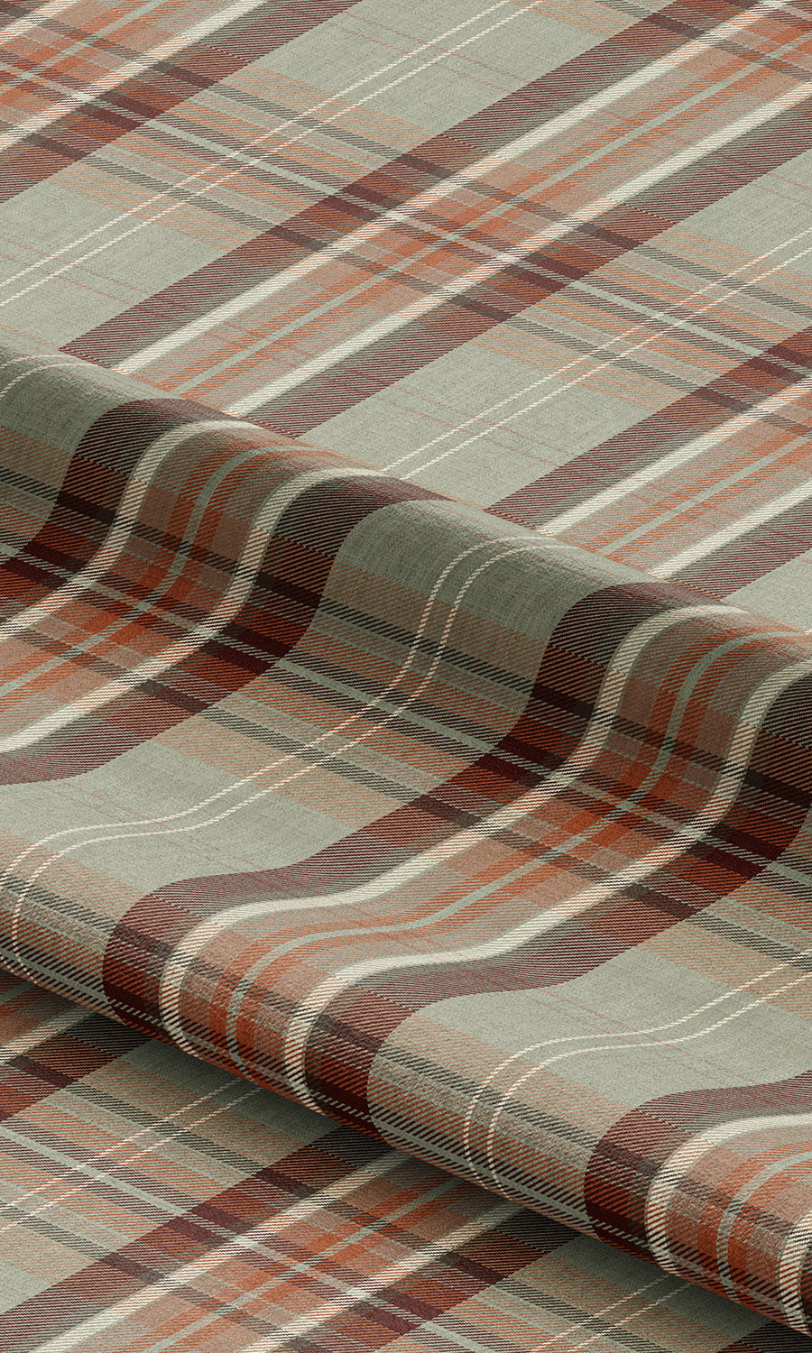Tartan Plaid Window Curtains (Sage Gray/ Maroon Red) Extra Long Short Wide