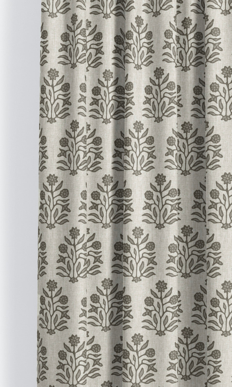 Floral Block Print Shades (Cream/ Brown/ Gray) for Living, Bedroom, Kitchen, Bathroom