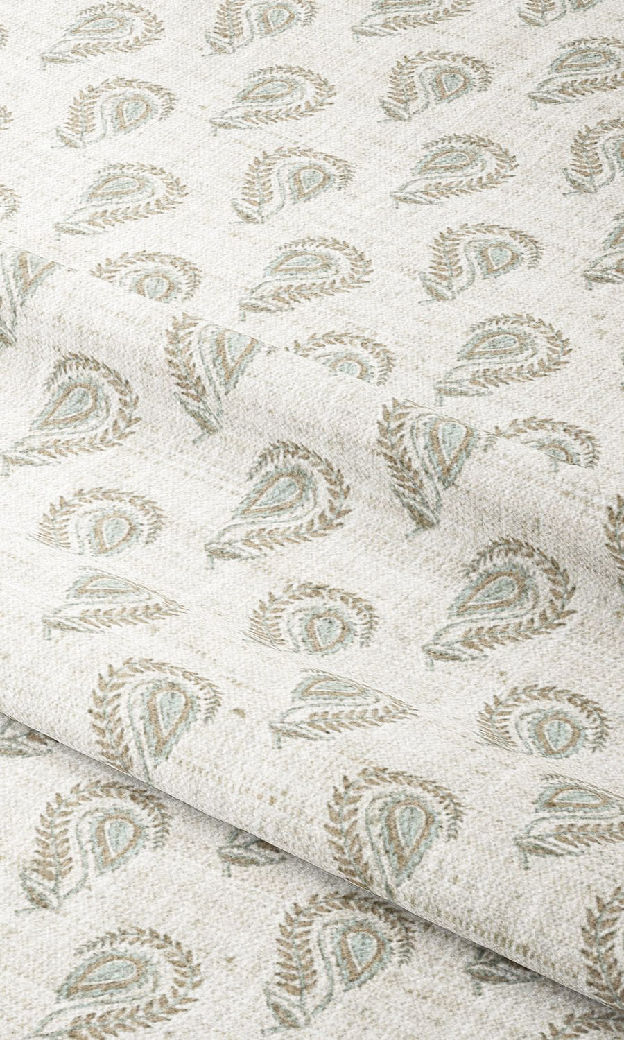 Floral Paisley Shades (Warm White/ Powder Blue) Extra Long Short Wide