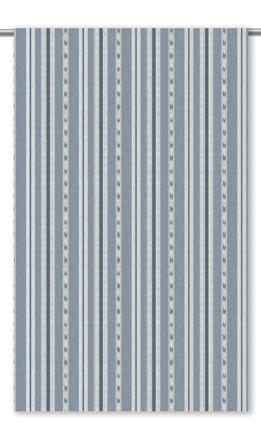 Striped Window Curtains for Living, Bedroom, Kitchen, Bathroom (Cornflower Blue/ White)