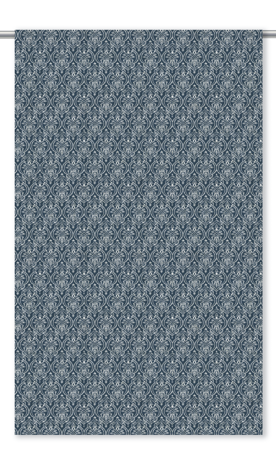 Floral Damask Roman Blinds (Navy Blue)