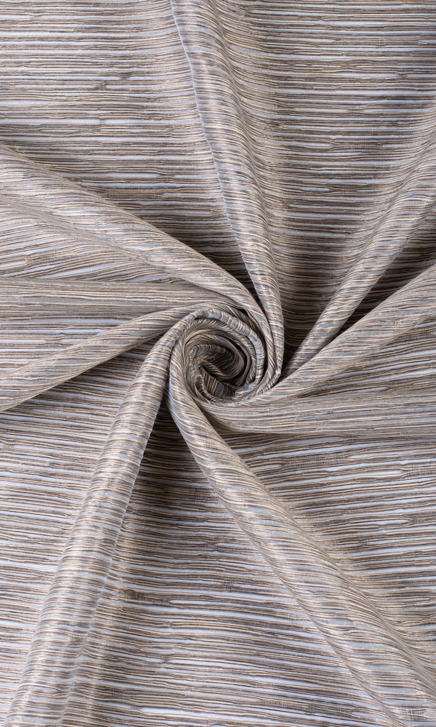 Striped Sheer Drapes (Mocha Brown) Extra Long Short Wide