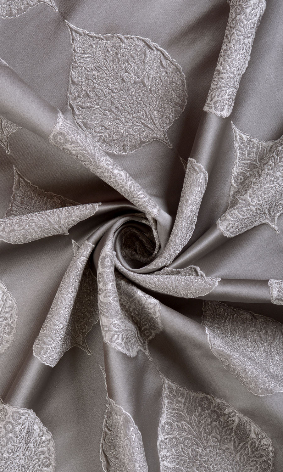 Ogee Patterned  Custom Curtains (Pale Gray)