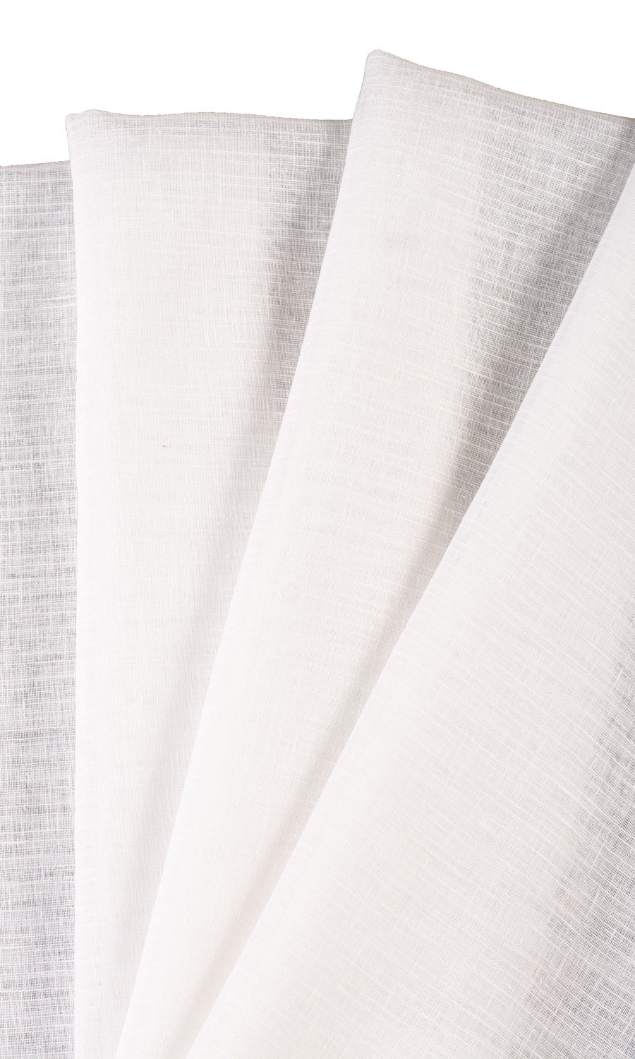 Plain Linen-Texture Sheer Drapery (White) Extra Long Short Wide